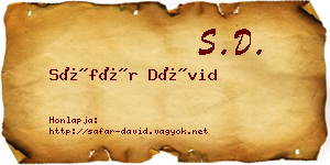 Sáfár Dávid névjegykártya