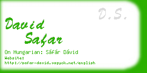 david safar business card