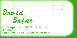 david safar business card